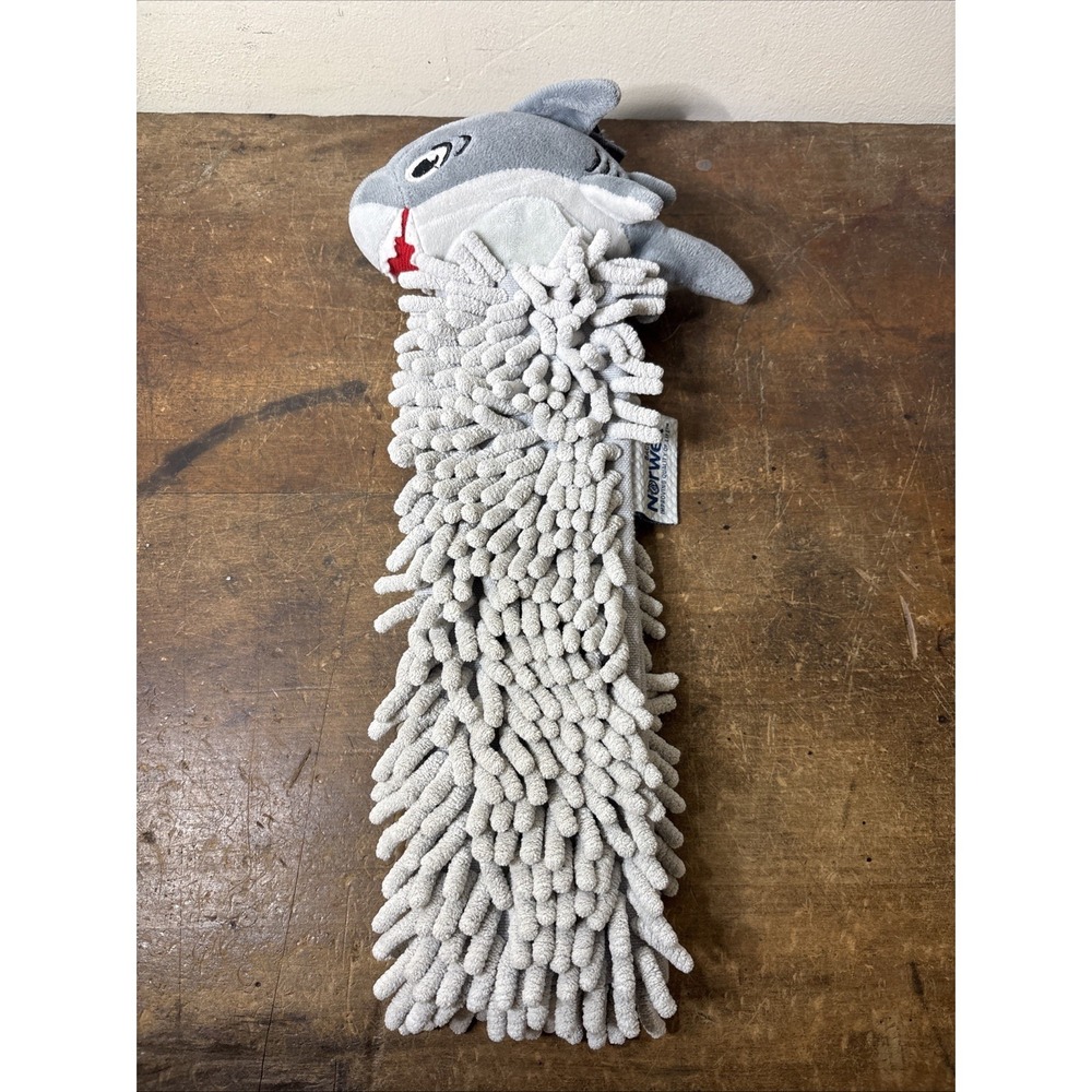 Norwex Kids Pet to Dry Shark Hand Towel Cloth with Baclock Microfiber Chenille